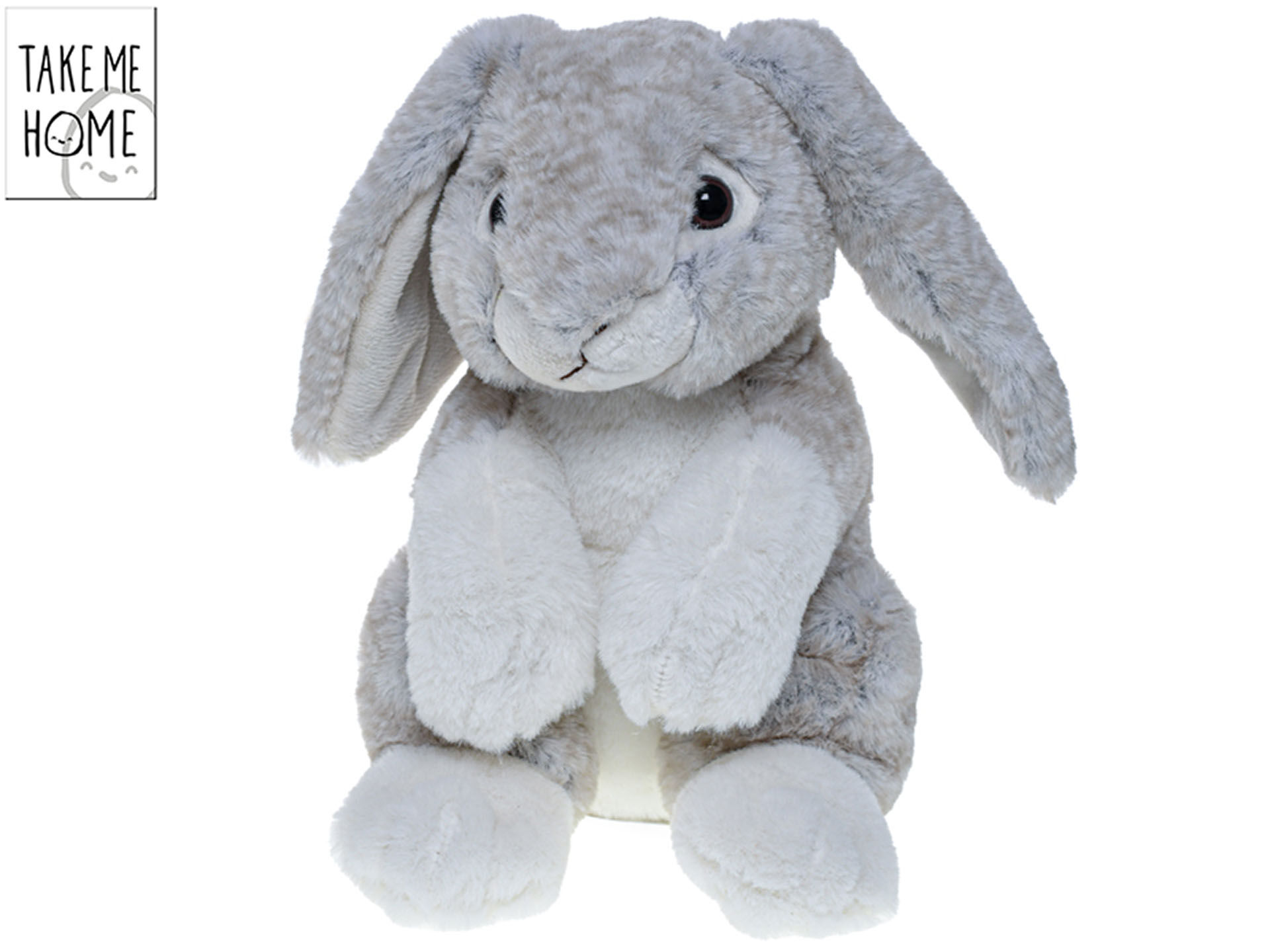 Zajíc plyšový šedý 20 cm - sedící