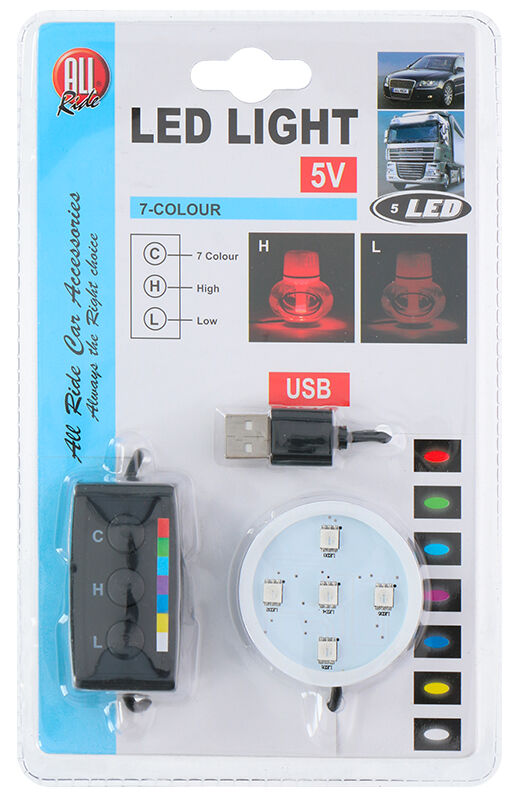 ALLRIDE LED podstavec 7 farieb, USB