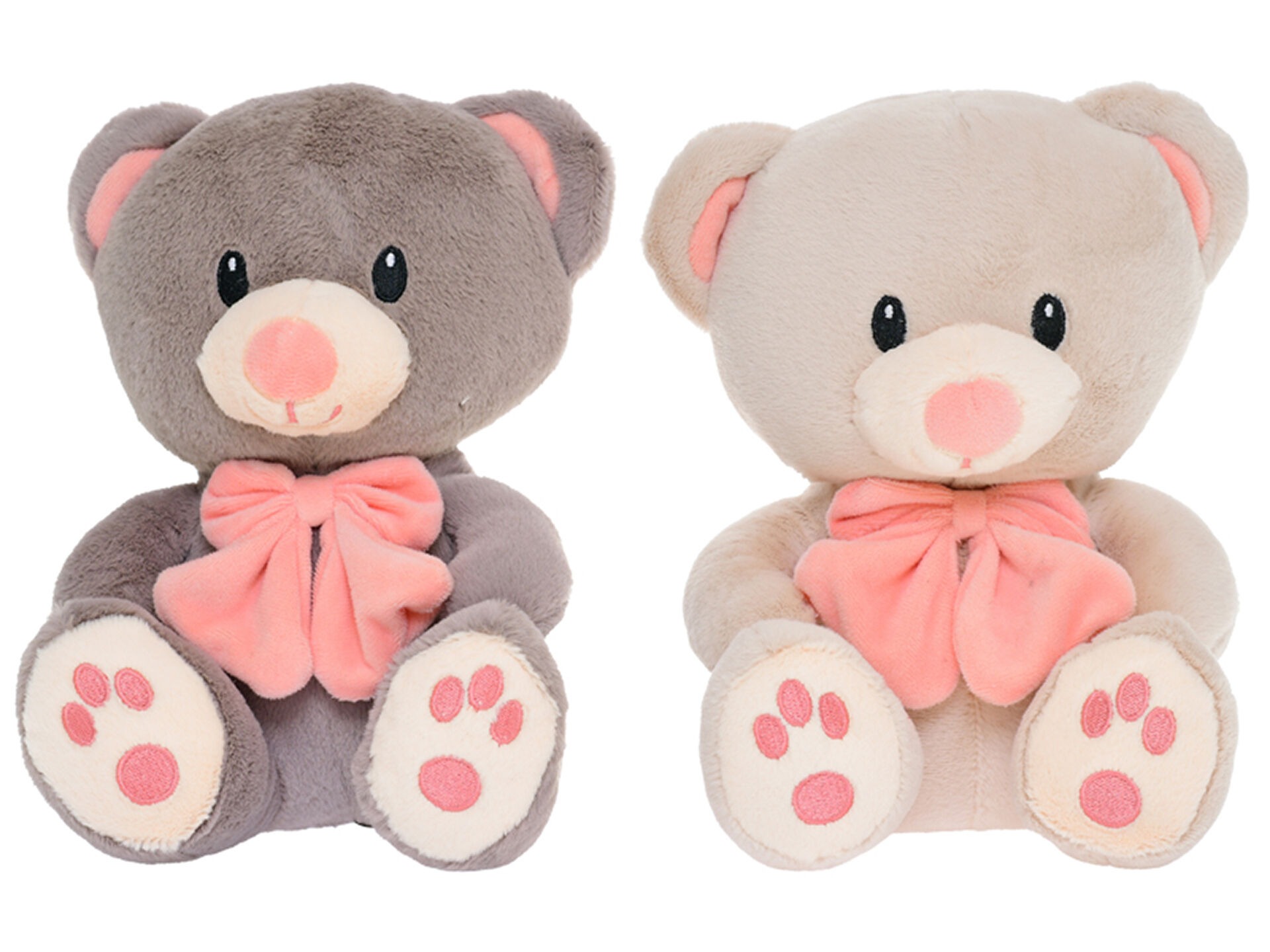 Medvěd plyšový 28 cm s mašlí - sedící / VB