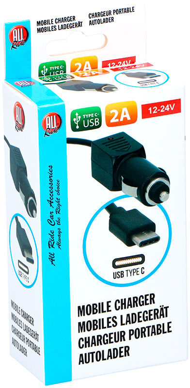 ALLRIDE Nabíječka USB-C kroucený kabel 2 A