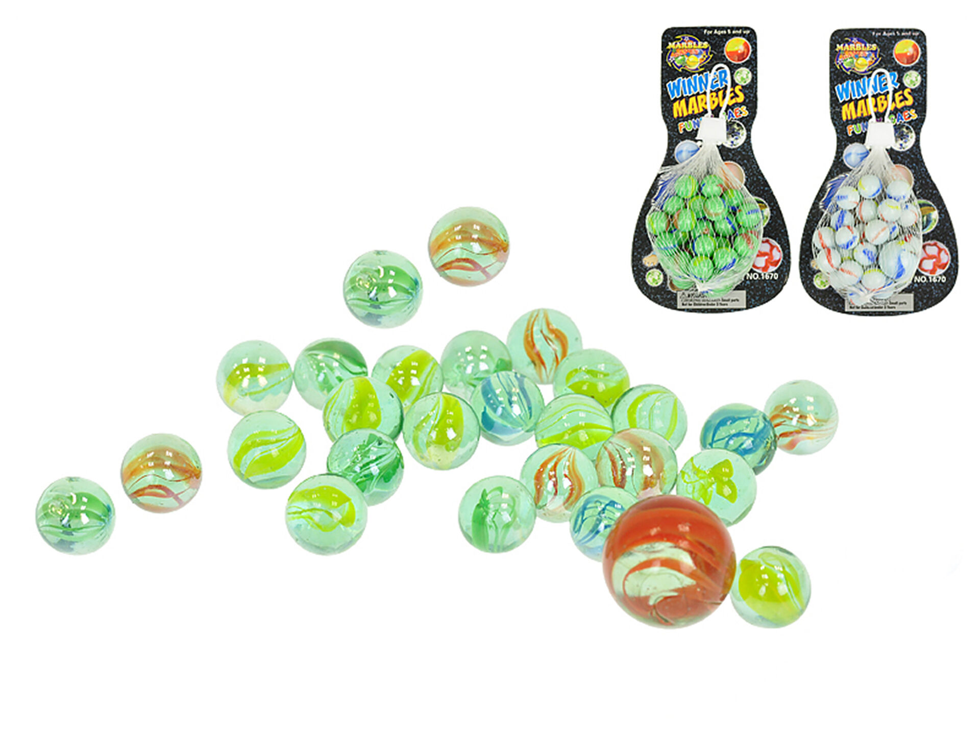 Kuličky skleněné 24 ks + 1 ks  / VB / VV