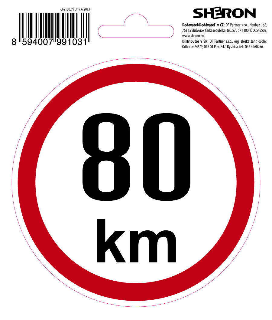 SHERON Samolepka - 80 km/h