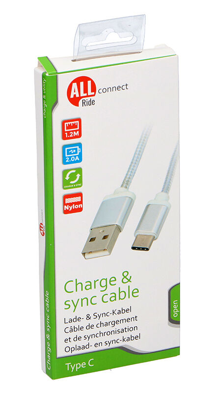 ALLRIDE Connect Nabíjací kábel USB-C, 120 cm
