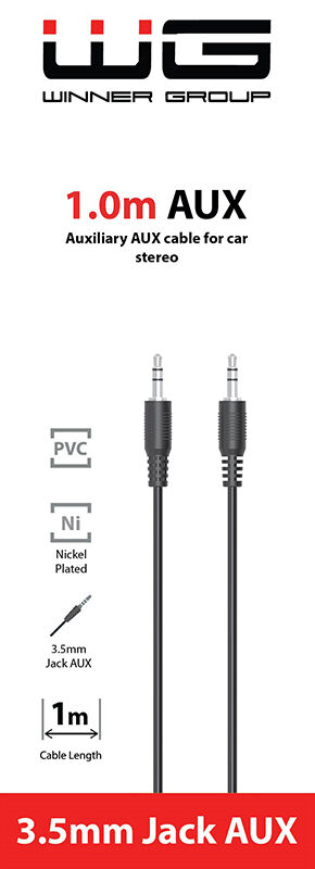 WG Propojovací kabel jack-jack, černý, 100 cm
