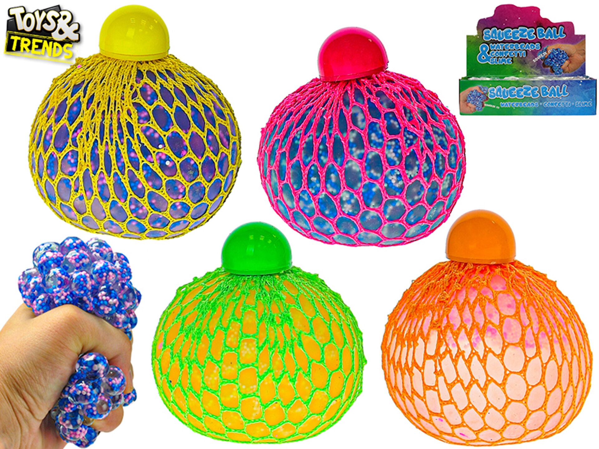 Toys&Trends míček síťkový strečový s kuličkami 7 cm / VB