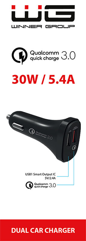 WG Nabíjačka bez kábla, 2x USB-A, 1x rýchlonabíjanie, 5,4 A