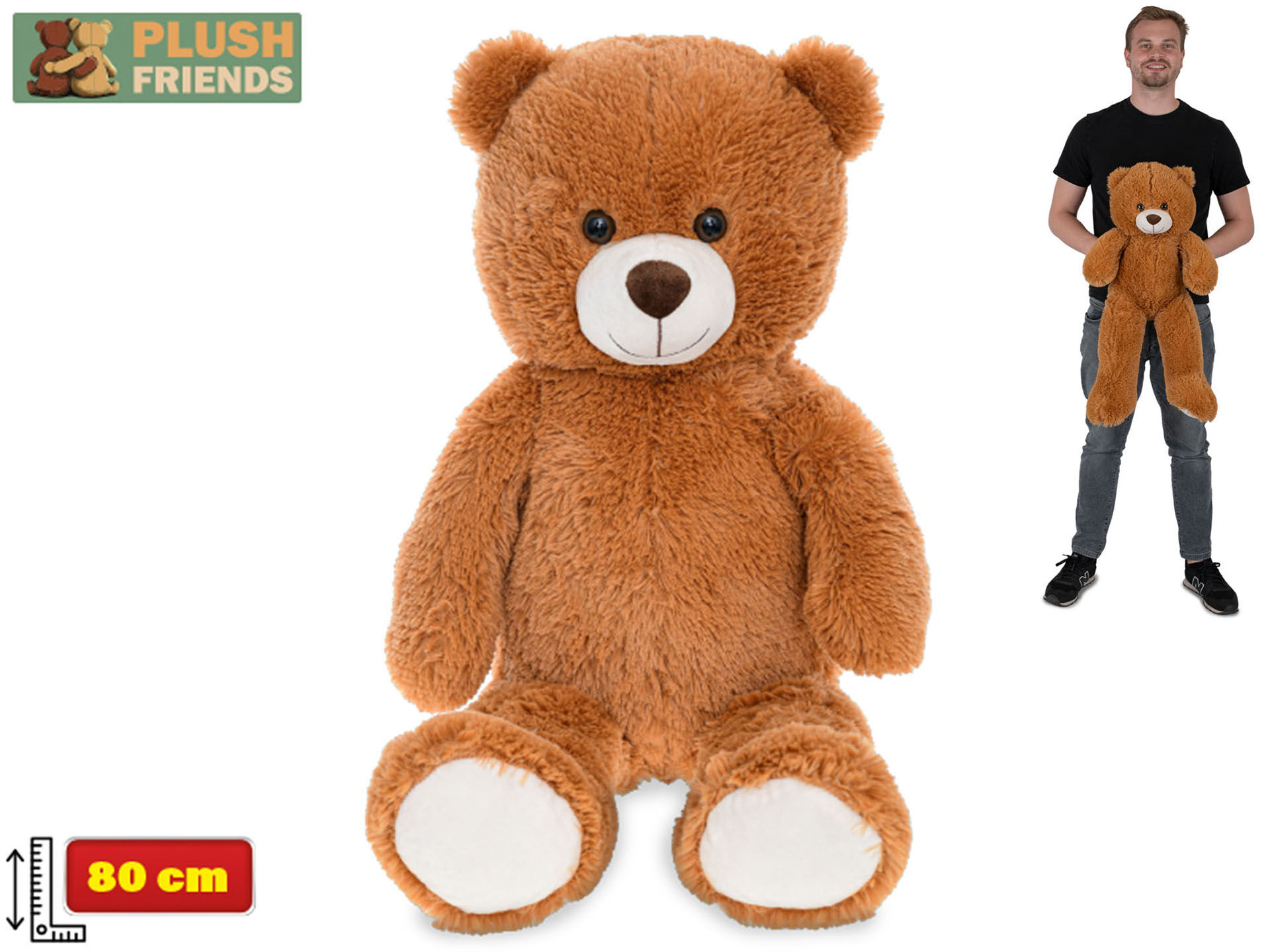 Plush Friends medvěd plyšový hnědy 80 cm