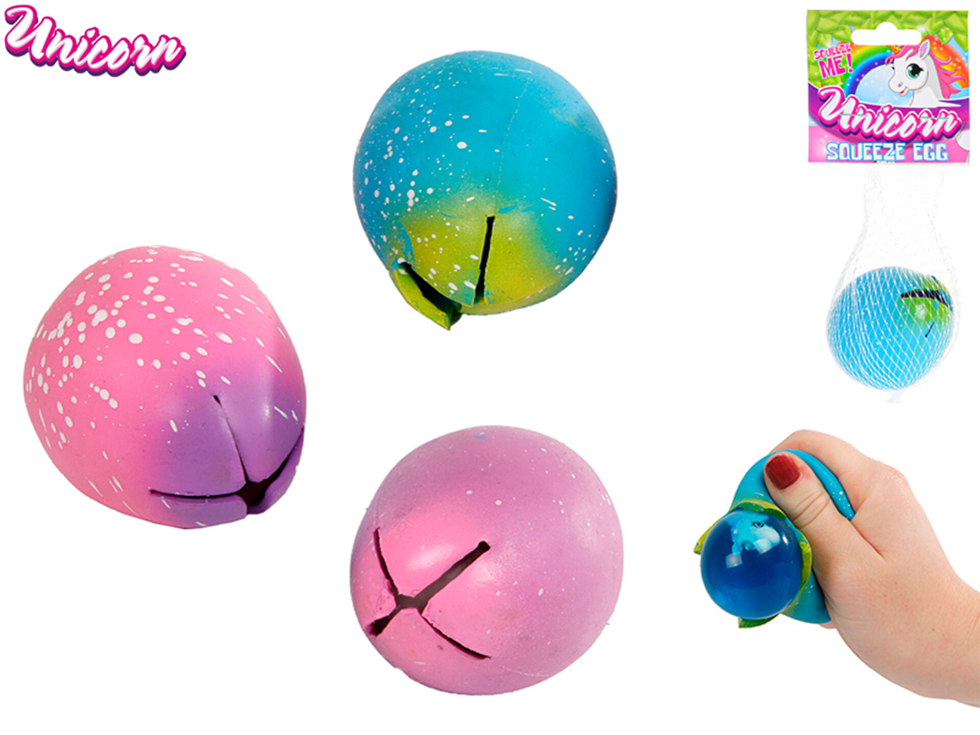 Unicorn vejce strečové antistresové 6 cm / VB