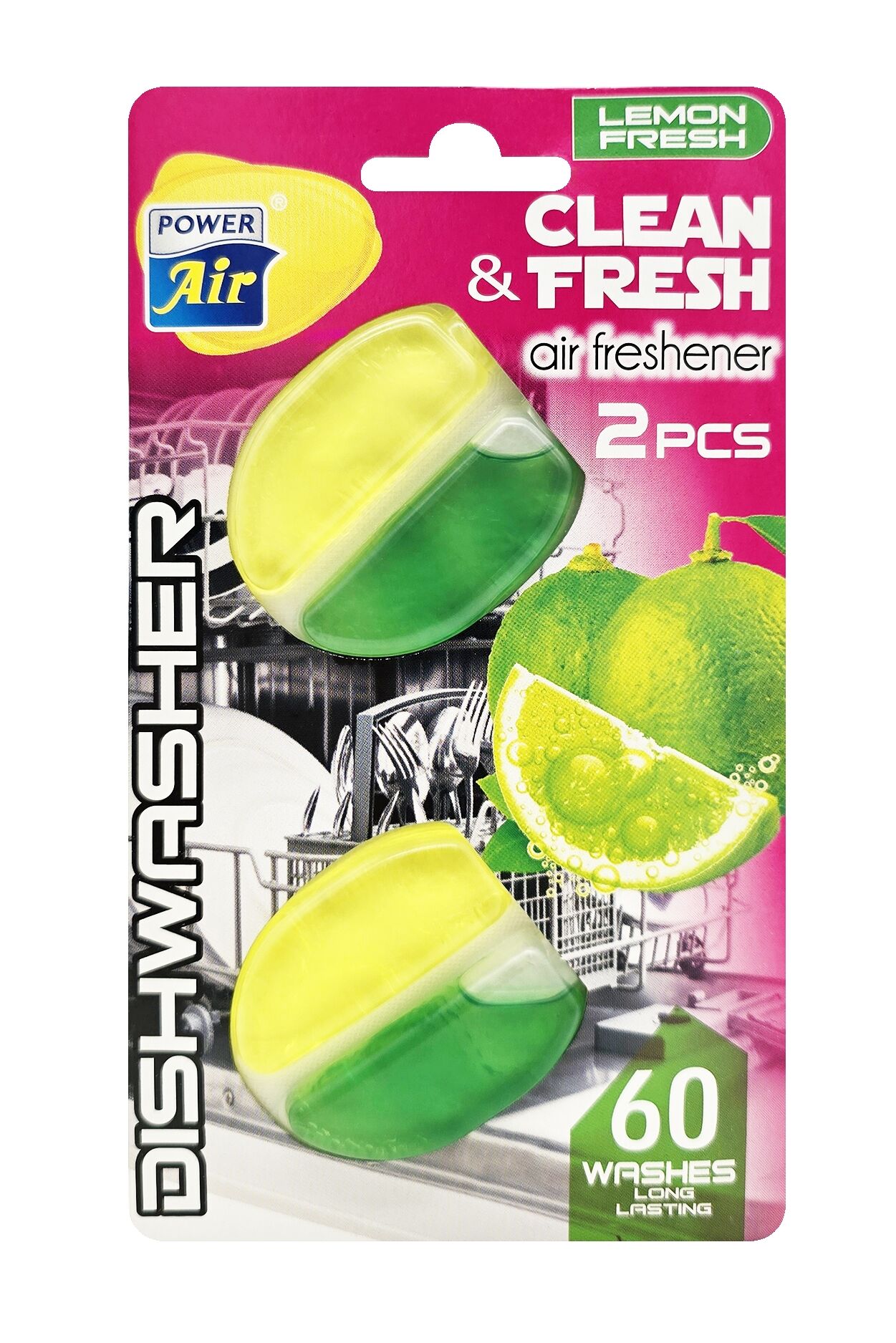 POWER AIR Vůně do myčky Clean&Fresh Lemon 2 ks