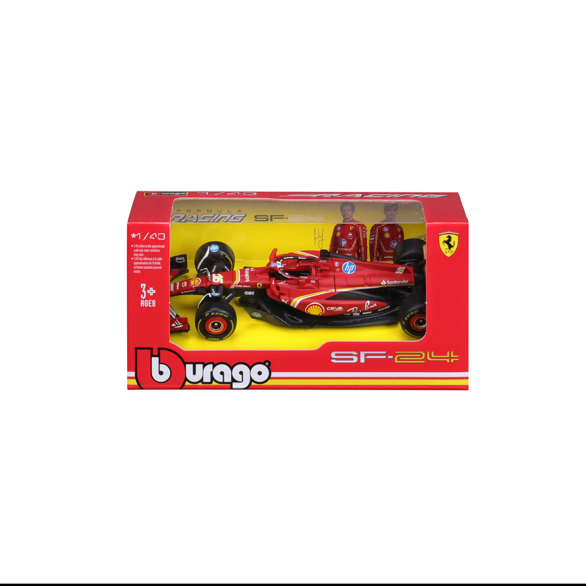 Bburago RACE Formule F1, Ferrari Scuderia SF-24, Charles Leclerc, 1:43