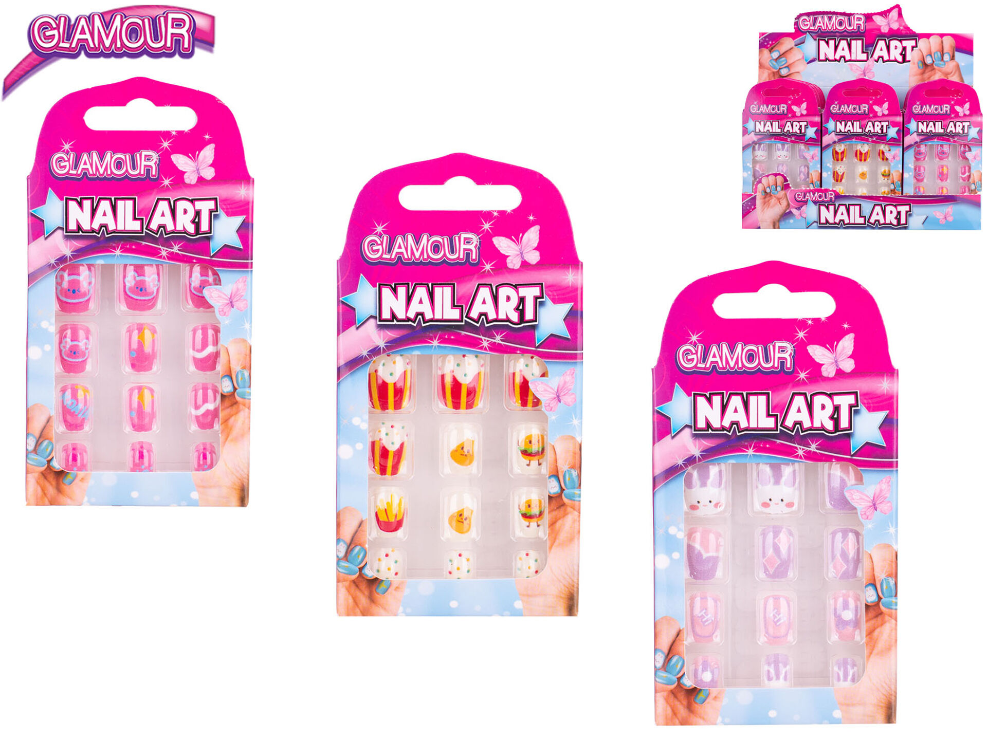 Glamour sada nalepovacích nehtů v krabičce 12 ks / VB / VV