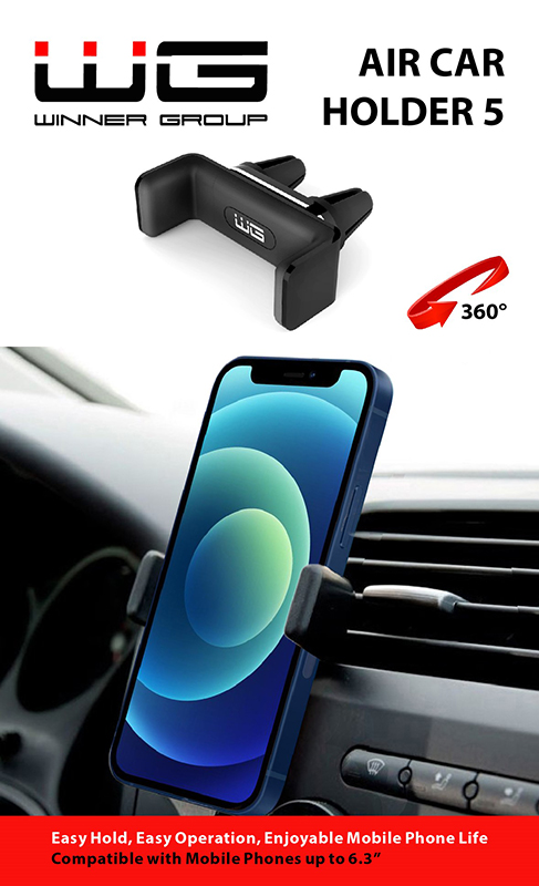 WG Szellőzőrácsra rögzíthető telefontartó, 2 felfogatás, 58-85 mm