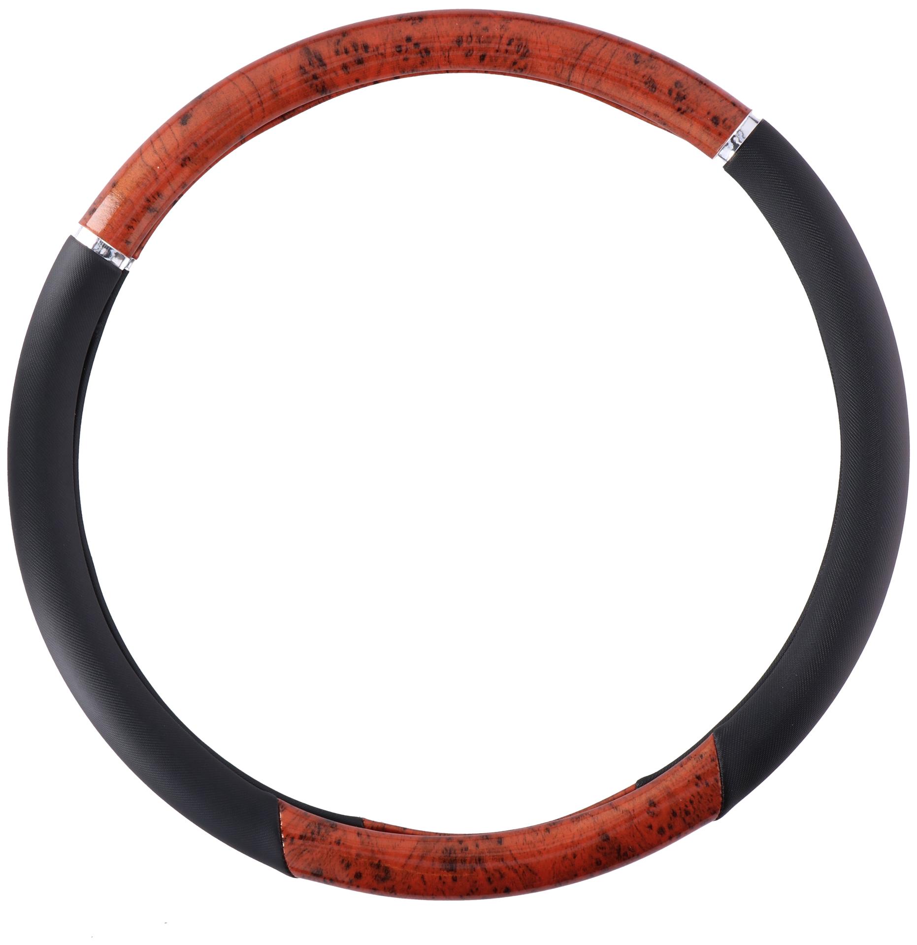 ALLRIDE Potah na volant 44-46 cm černá-dřevo