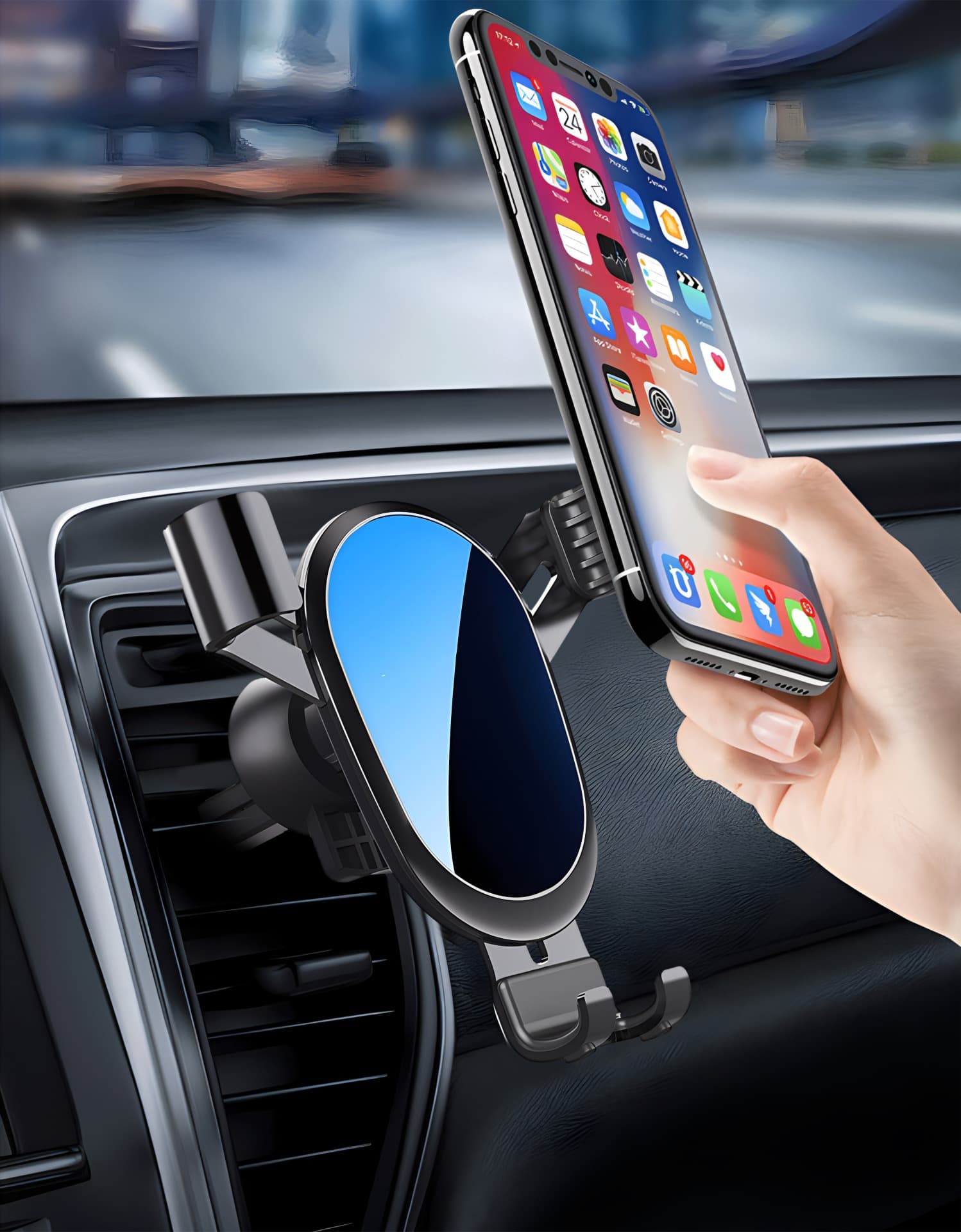 WG Szellőzőrácsra rögzíthető telefontart Gravity