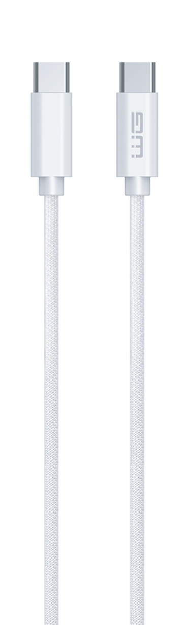 WG Adatkábel type-C_type-C, 3 A, fehér, 100 cm