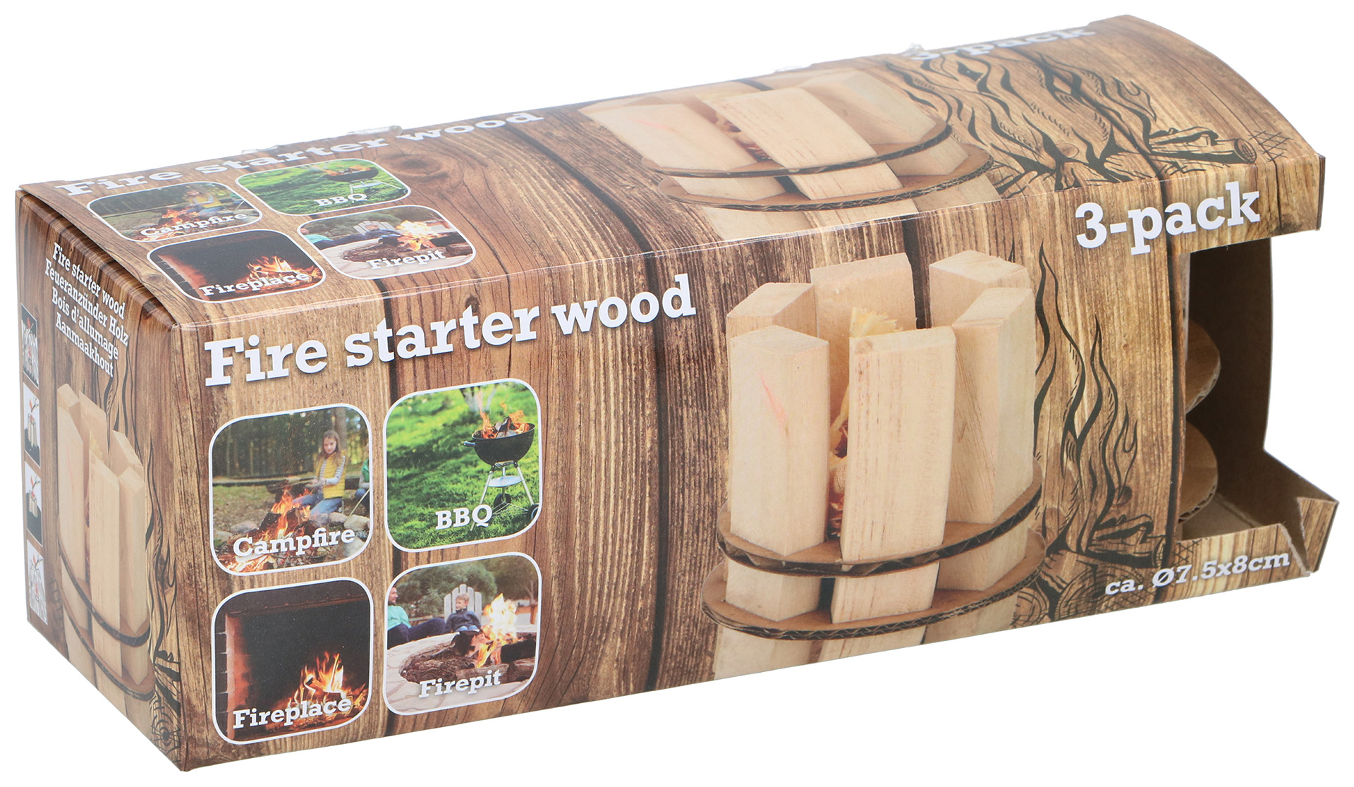 BBQ Drevený podpaľovač 3 ks