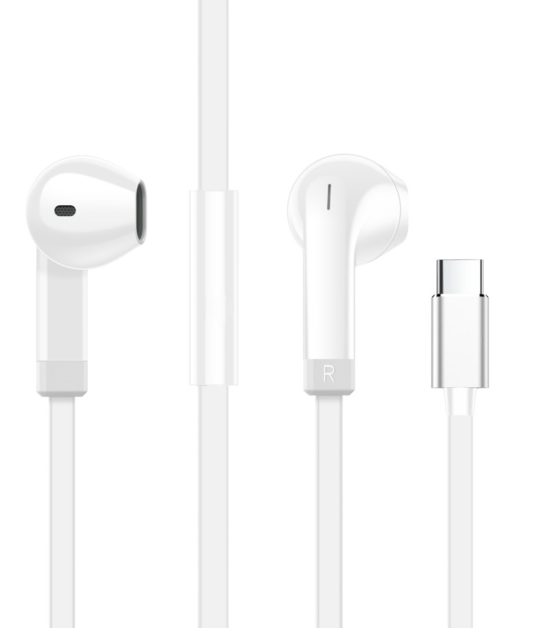 WG Fülhallgató mikrofonnal, earbuds, type-C, fehér