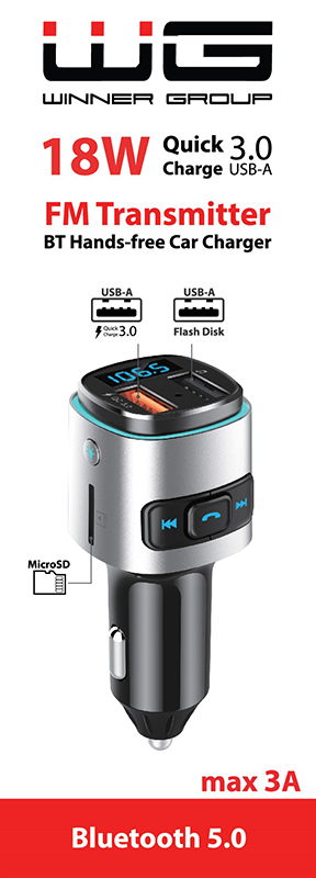 WG FM Transmitter s rychlonabíjením