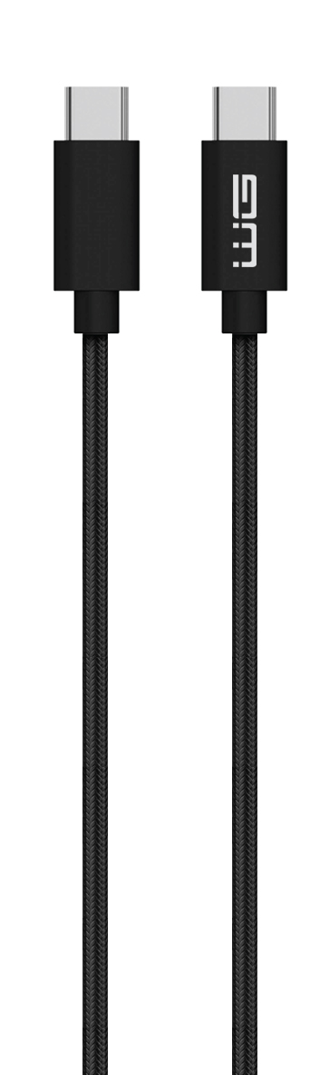 WG Adatkábel type-C_type-C, 3 A, fekete, 100 cm