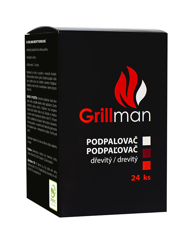 GRILLMAN Drevitý podpaľovač 24 ks