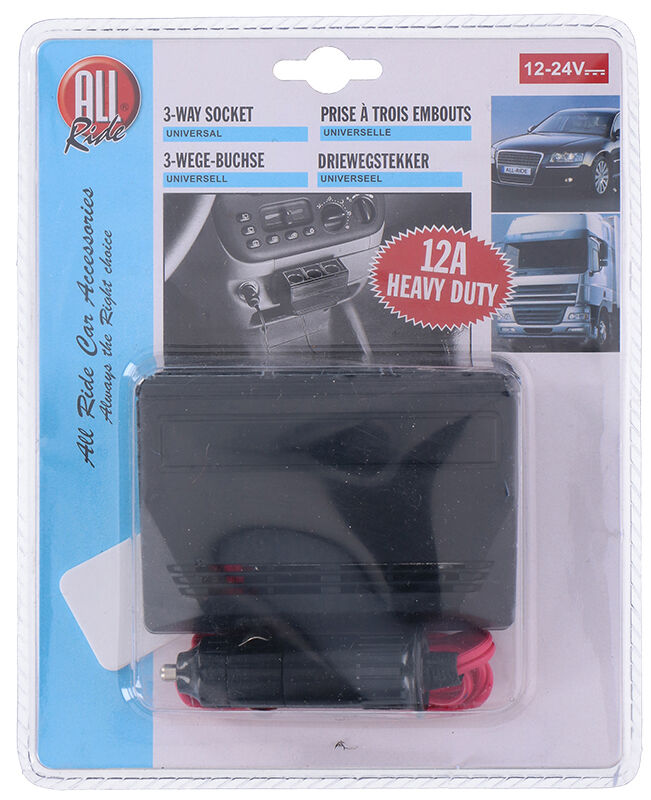 ALLRIDE Zásuvka zapaľovača trojitá max. 12 A
